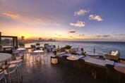 hotel terrace overlooking the boardwalk