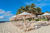 View of the beach at the Reef Coco & Spa