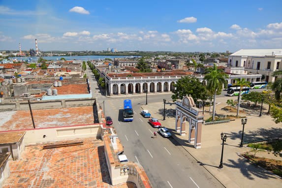 Aerial view of the city of Cienfuegos