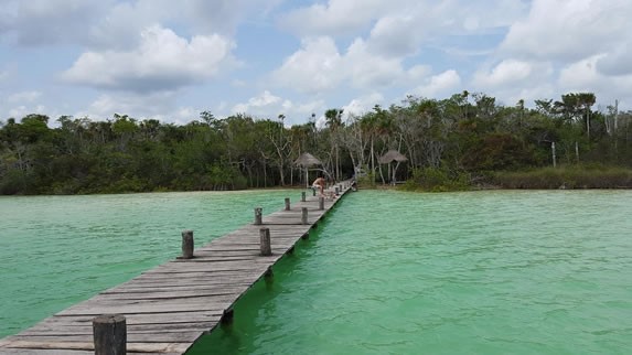 View of the bridge in the lagoon