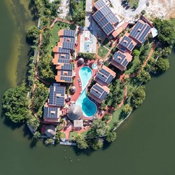 Aerial view of Selina Cancun hotel