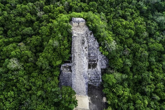Coba archaeological zone view
