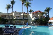 View of the rooms overlooking the pool