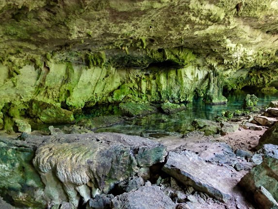 View of caves in the Cenote Dos Ojos