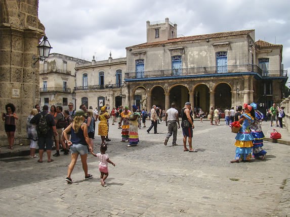 View of the square of the cathedral of Havana