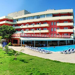 VIew of the pool at Chateau Miramar hotel