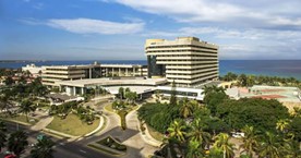 Aerial view of the Melia Habana hotel