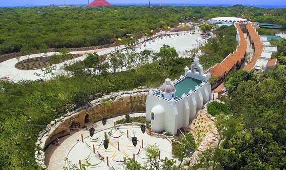 Aerial view of Xenses park in Riviera Maya