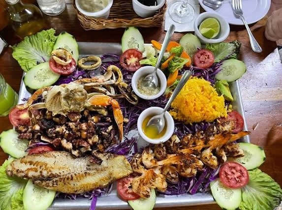 Food served in the restaurant