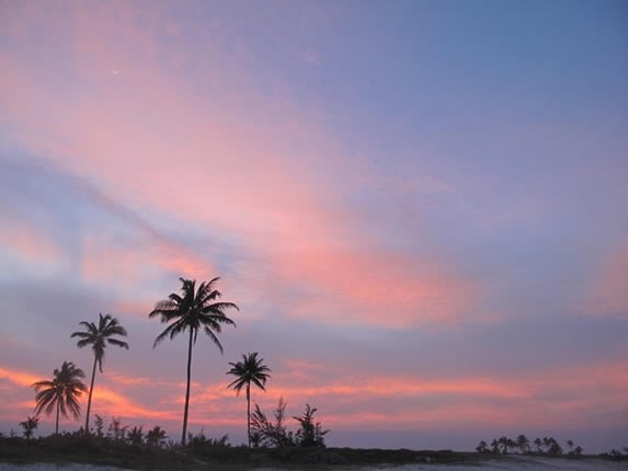 View of a sunset in Saint Lucia