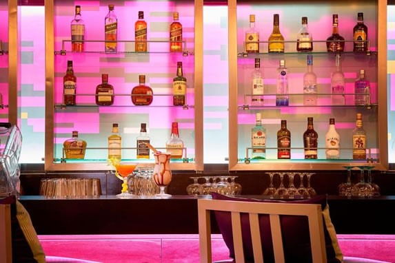 View of the Aloft Cancun hotel bar