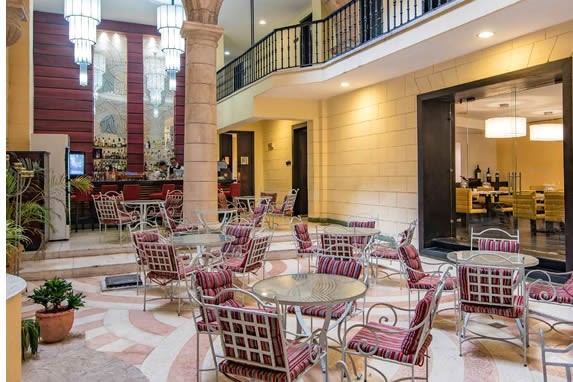 View of the hotel bar cafeteria
