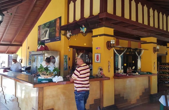 restaurant bar with wooden roof