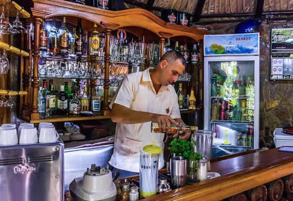 View of the restaurant bar