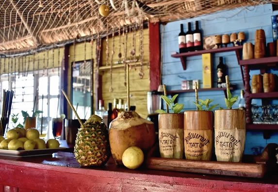 Coconut water at the Playa Manglito restaurant