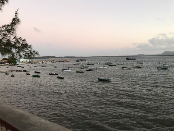bahía repleta de pequeños botes de pescadores
