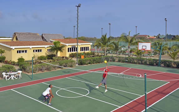 tourists playing courts