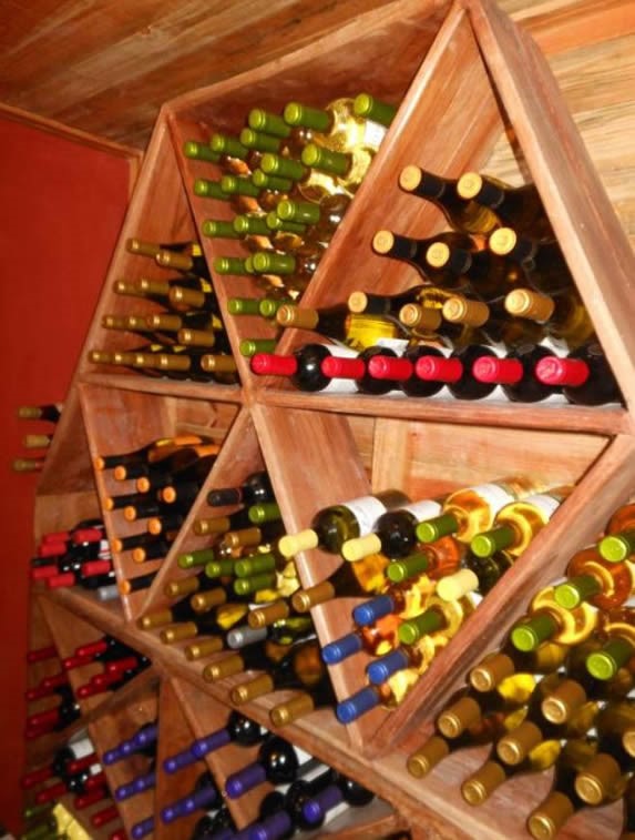 wooden cava with wines