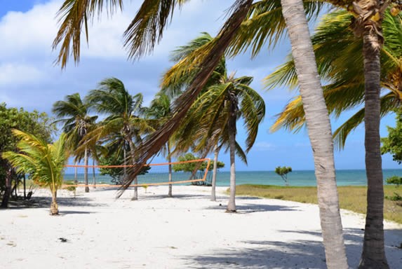 Sand volleyball in Cayo Iguana, Trinidad
