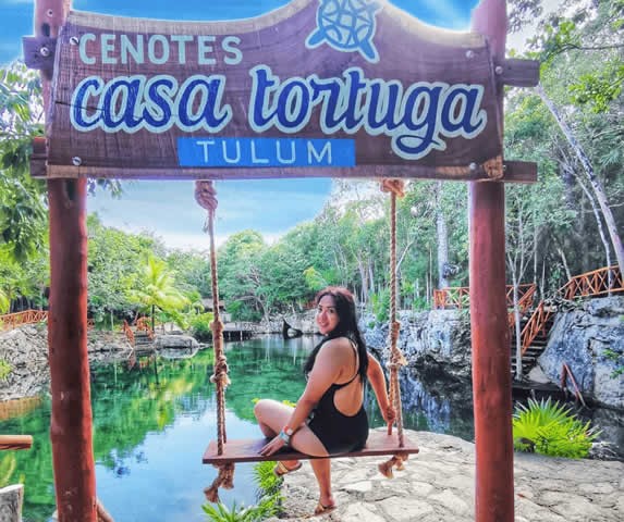 Cartel del parque Cenotes Casa Tortuga
