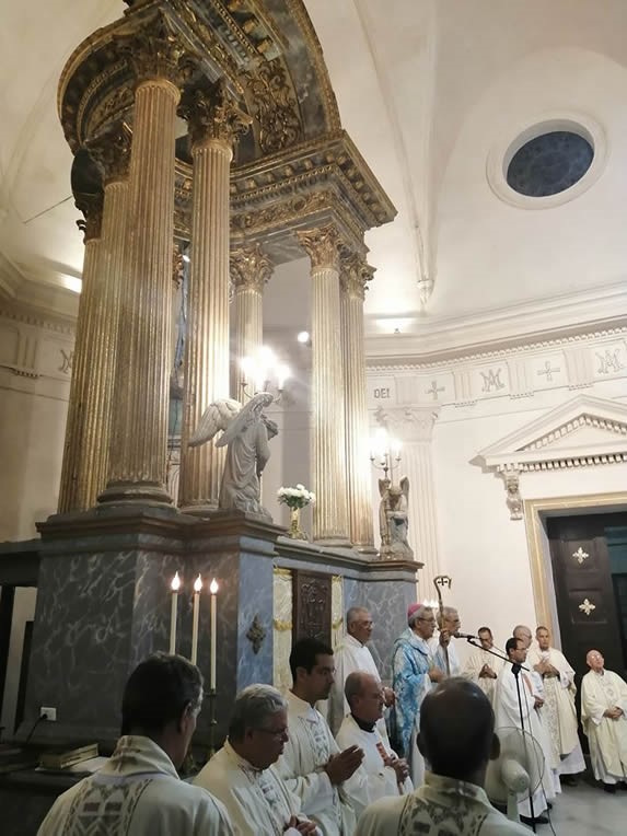 priests in ceremony in the cathedral