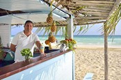 wooden beach bar on the beach