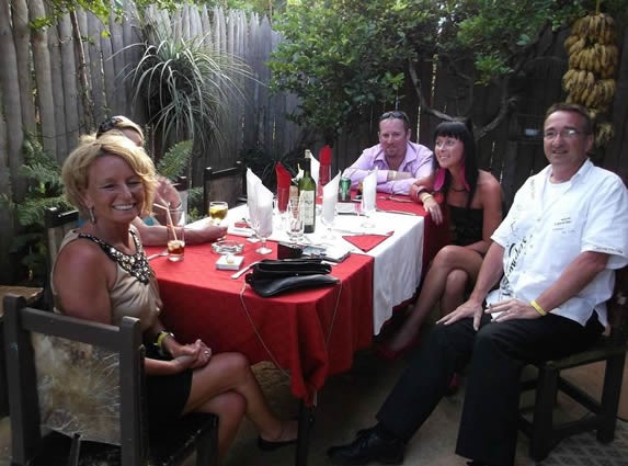 customers on the patio enjoying their dinner