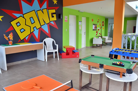 kids club with colorful children's furniture