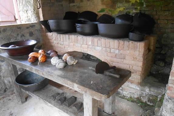 old brick kitchen