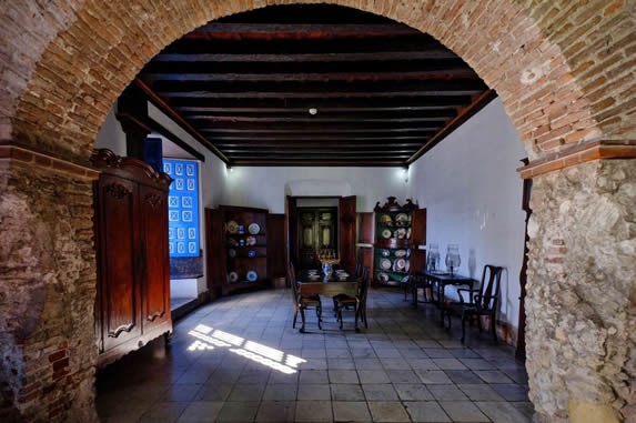 room with old wooden furniture