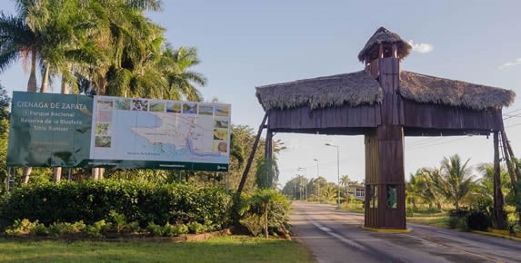 entrada del parque nacional ciénaga de zapata