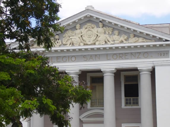 school facade with architectural details
