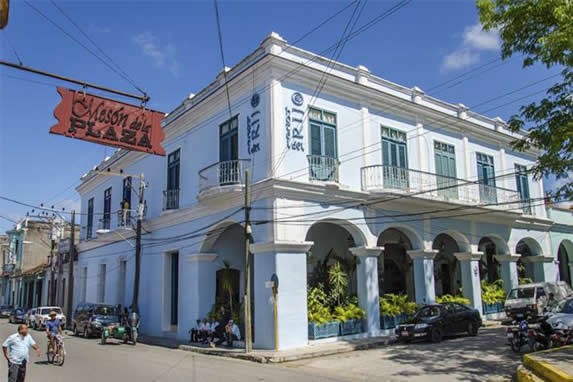 colonial building facade with balconies