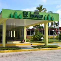 facade with hotel sign