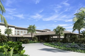 hotel facade surrounded by greenery