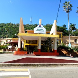 colorful facade surrounded by greenery