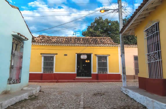 Facade of the Bistro restaurant in Trinidad