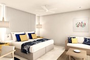 habitación de una cama con mobiliario