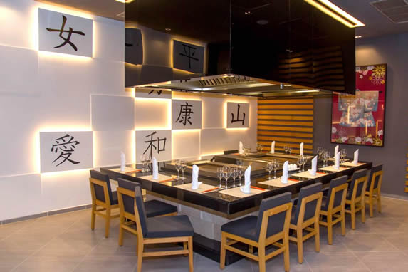 Interior of hotel asian restaurant