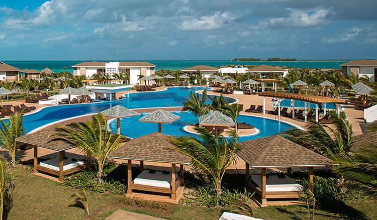 Aerial view of the hotel´s pool complex