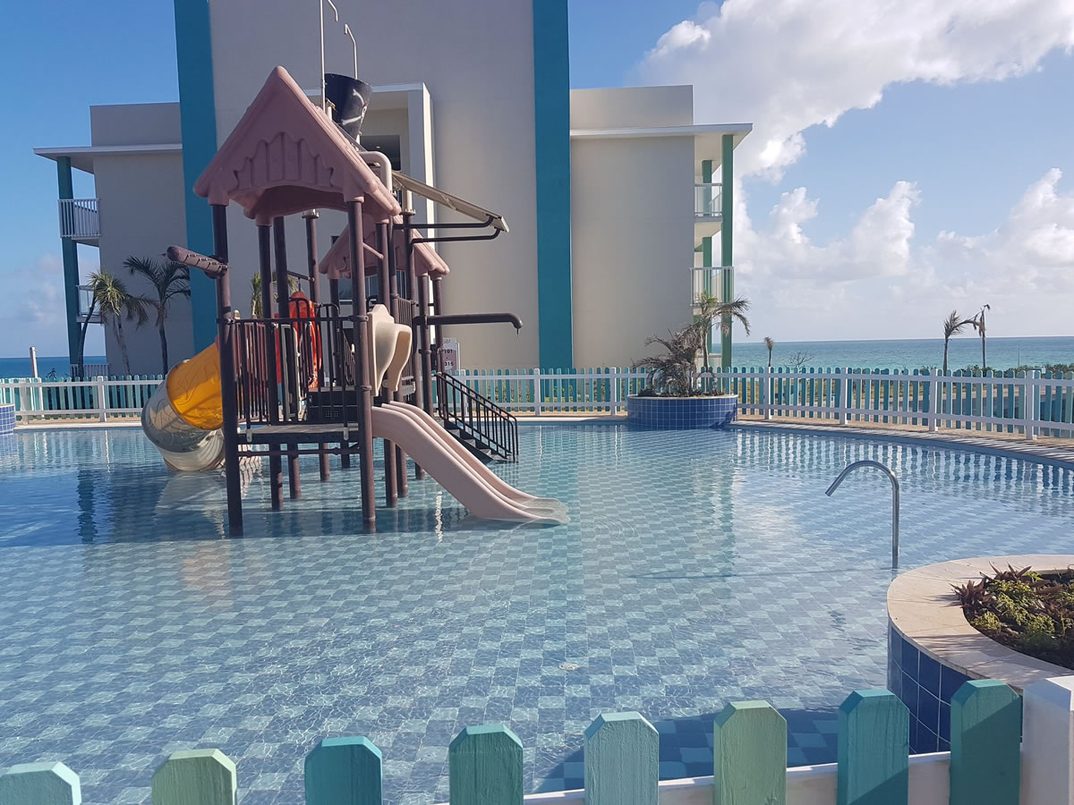 View of children pool with playground area