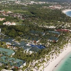 Vista aérea complejo, playa y mar Barceló Bávaro