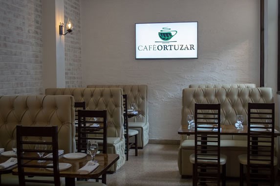 Furniture inside the cafe