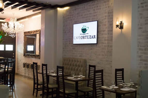 View of the interior of Cafe Ortúzar