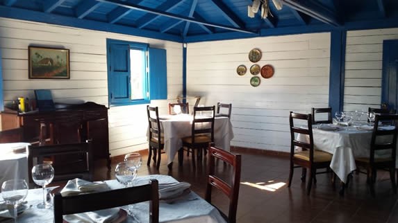 wooden furniture inside the restaurant