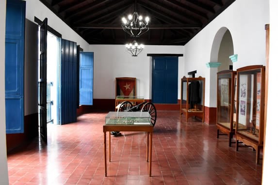 interior with exhibition of antique objects