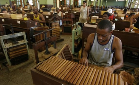 Inside view of the tobacco factory