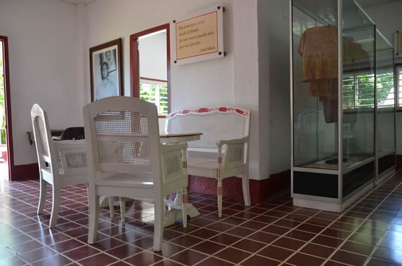 room with antique furniture on display