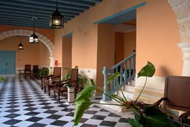 Smoking area inside the  hotel