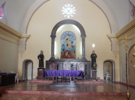 small wooden altar inside